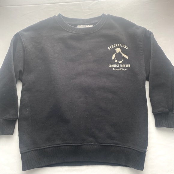 Zara Toddler Sweatshirt “Generations Connect Forever” Animal Fan Black 3-4 years - Picture 1 of 6
